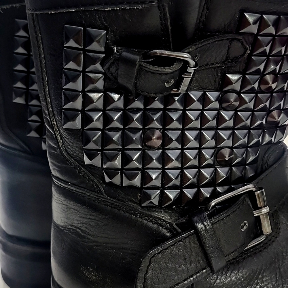 Ash Studded Black Ankle Boots - Picture 11 of 15